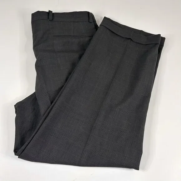 Jos A Bank 38R Suit 34x28 Pleated 100% Wool Brown Glen Plaid Two Button Vented
